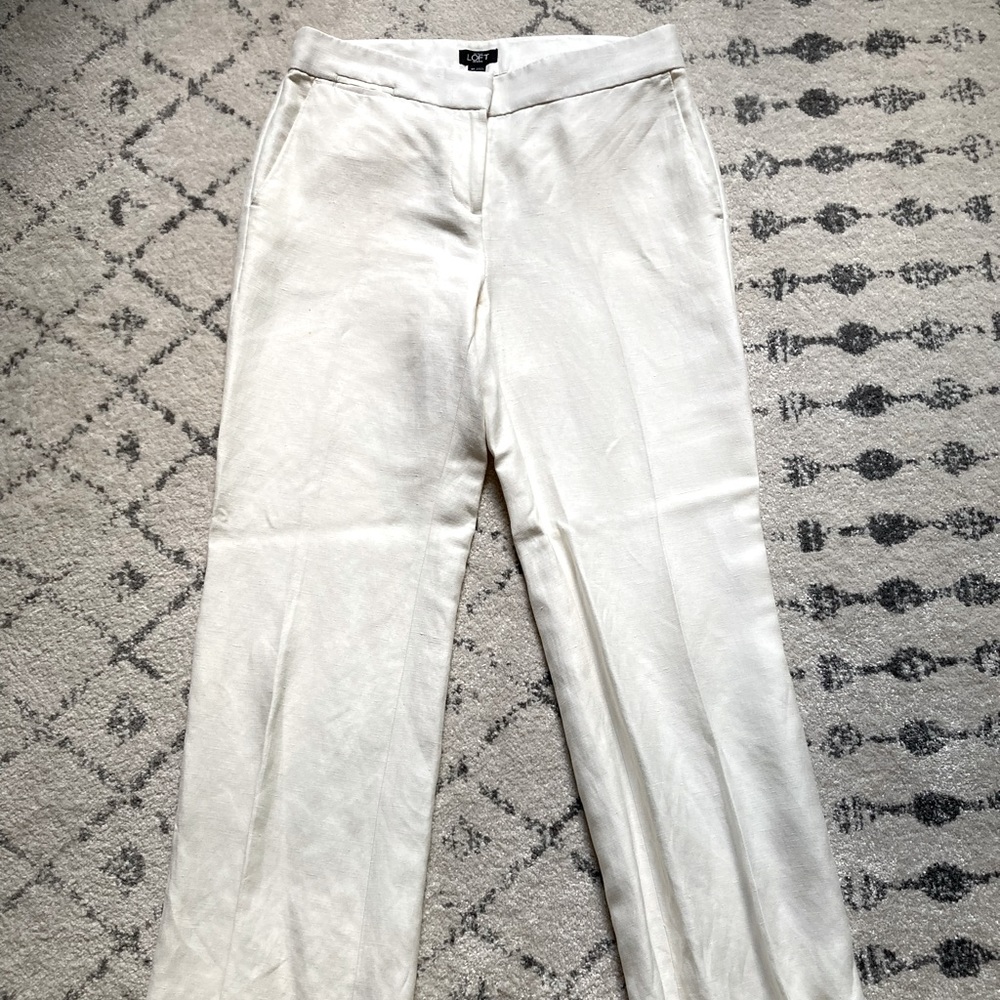 Loft linen pants off white/ivory